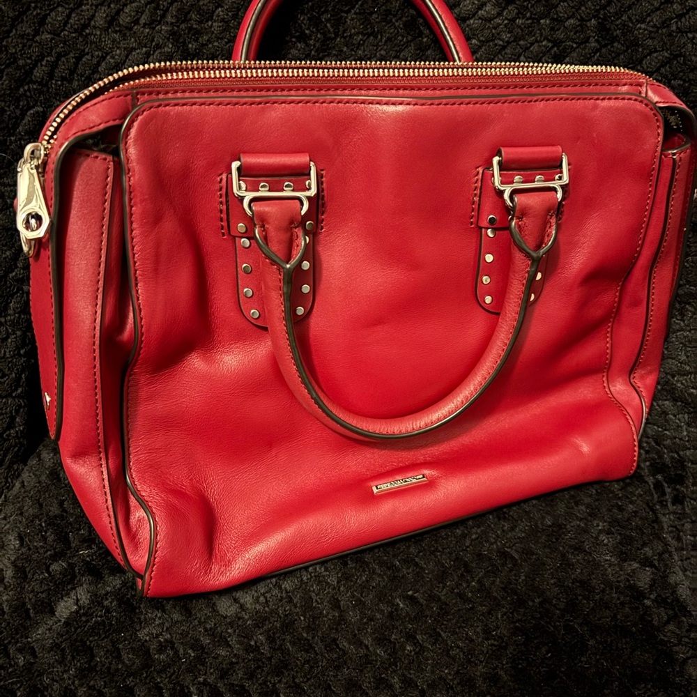 Rebecca Minkoff Red Satchel Structured Leather Bag